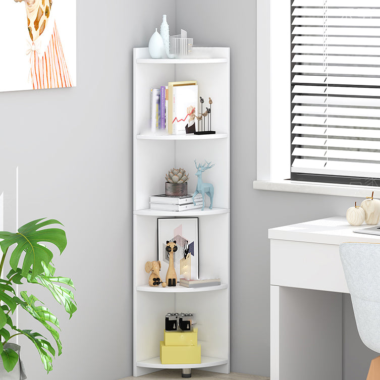 Modern Engineered Wood Bookshelf Corner Book Shelf for Living Room