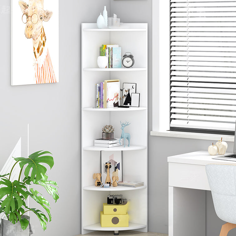 Modern Engineered Wood Bookshelf Corner Book Shelf for Living Room