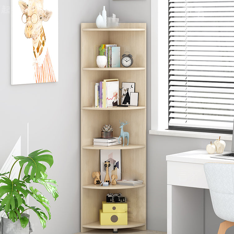Modern Engineered Wood Bookshelf Corner Book Shelf for Living Room