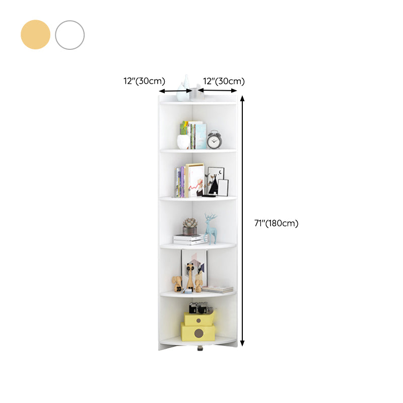 Modern Engineered Wood Bookshelf Corner Book Shelf for Living Room