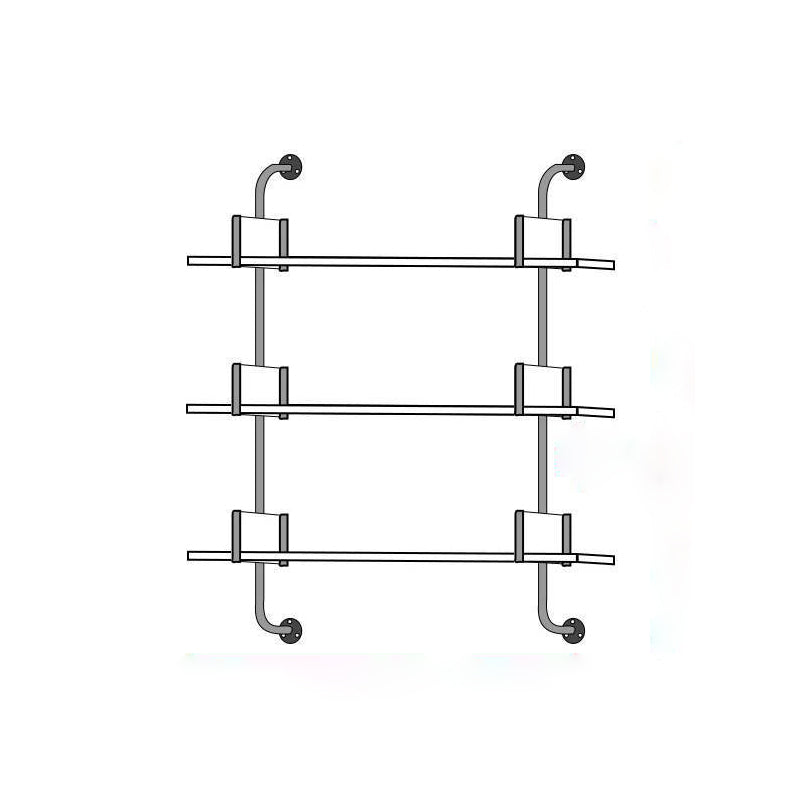 Metal and Wood Glam Shelf Bookcase Gold Wall Mounted Bookshelf for Office