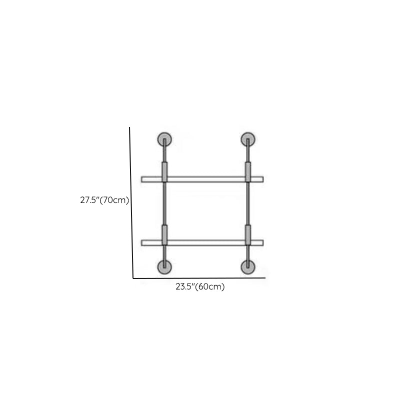 Metal and Wood Glam Shelf Bookcase Gold Wall Mounted Bookshelf for Office