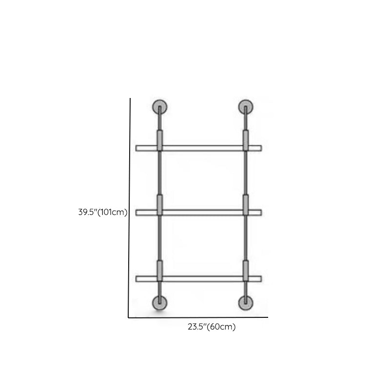 Metal and Wood Glam Shelf Bookcase Gold Wall Mounted Bookshelf for Office