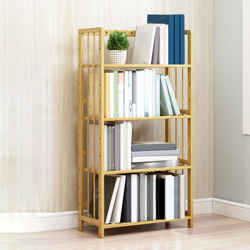 Modern Bamboo Etagere Bookshelf Bedroom Vertical Open Shelf Bookcase with Shelves