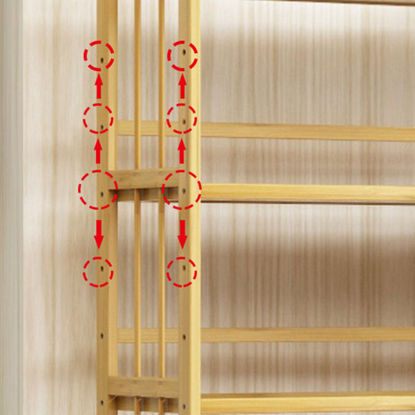 Modern Bamboo Etagere Bookshelf Bedroom Vertical Open Shelf Bookcase with Shelves