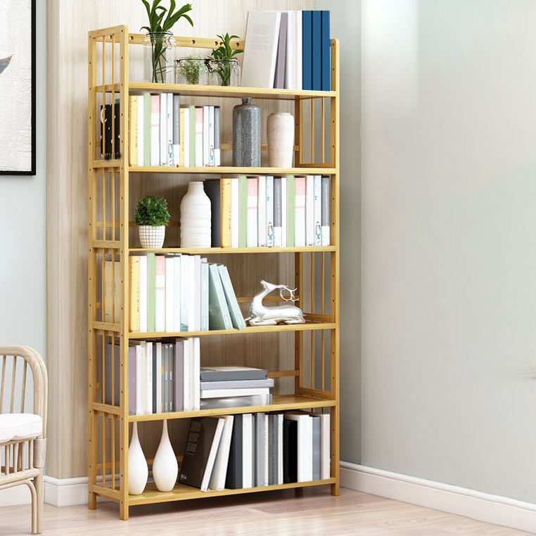 Modern Bamboo Etagere Bookshelf Bedroom Vertical Open Shelf Bookcase with Shelves