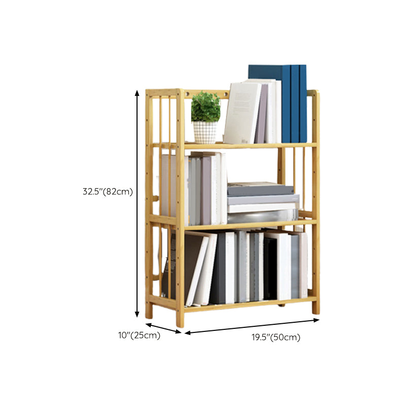 Modern Bamboo Etagere Bookshelf Bedroom Vertical Open Shelf Bookcase with Shelves
