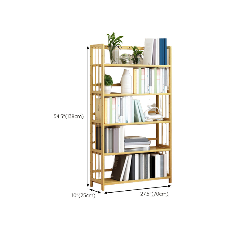 Modern Bamboo Etagere Bookshelf Bedroom Vertical Open Shelf Bookcase with Shelves