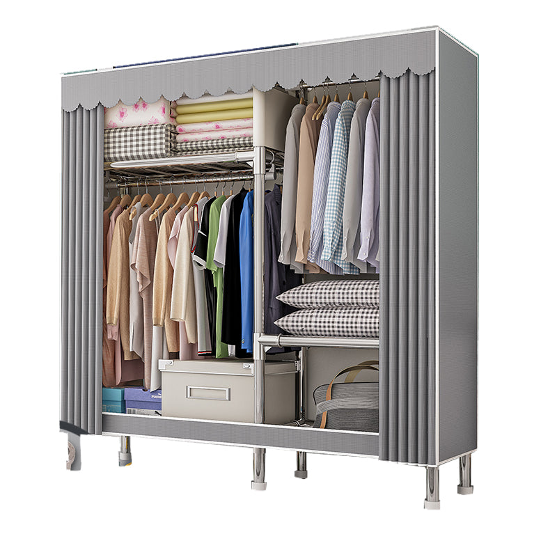 Steel Wardrobe Armoire with Legs Modern Wardrobe Cabinet for Home