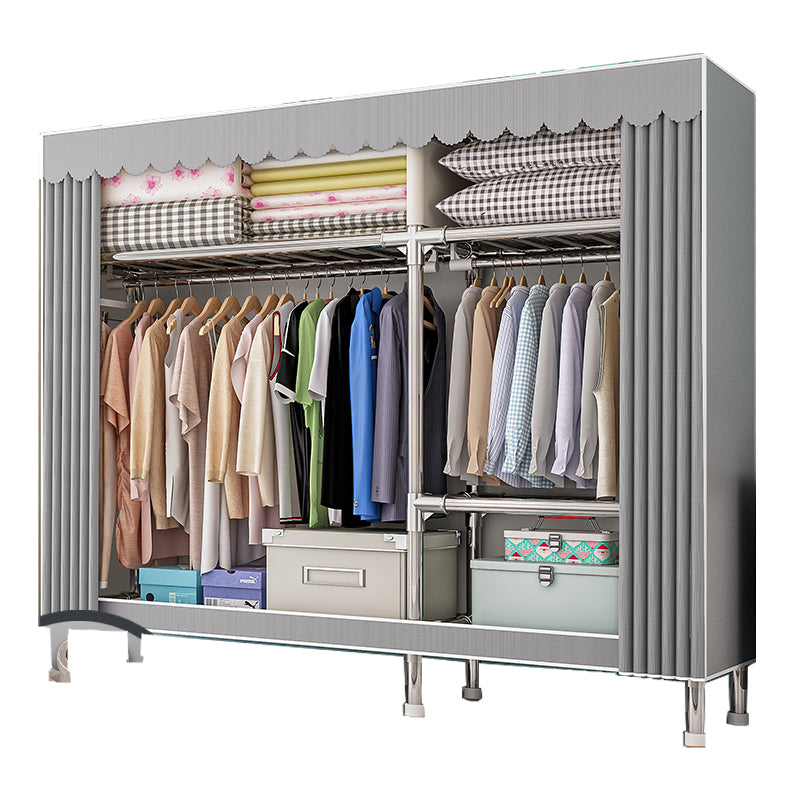 Steel Wardrobe Armoire with Legs Modern Wardrobe Cabinet for Home