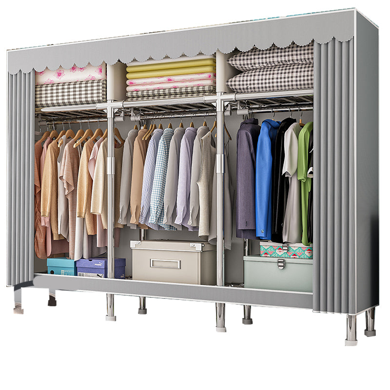 Steel Wardrobe Armoire with Legs Modern Wardrobe Cabinet for Home