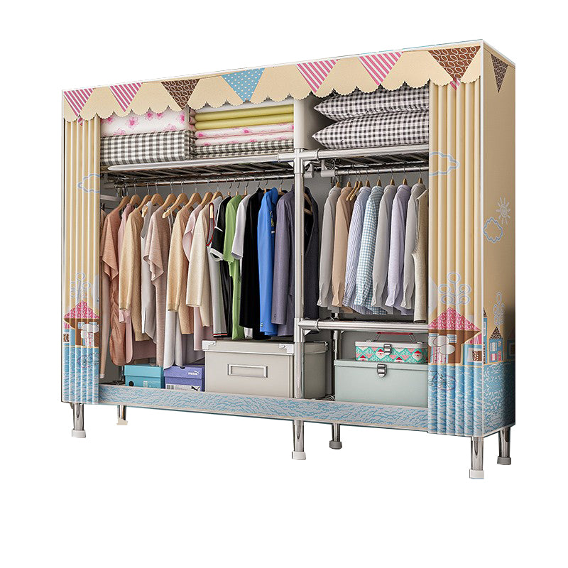 Steel Wardrobe Armoire with Legs Modern Wardrobe Cabinet for Home