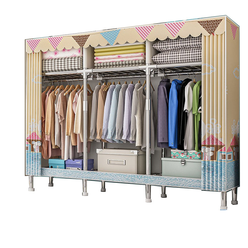 Steel Wardrobe Armoire with Legs Modern Wardrobe Cabinet for Home