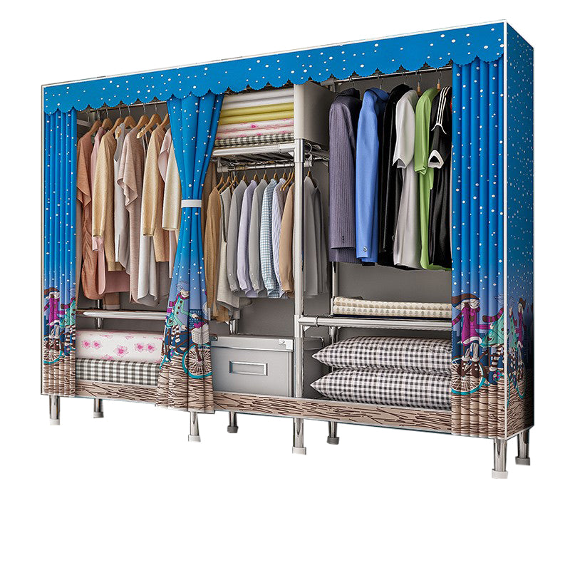Steel Wardrobe Armoire with Legs Modern Wardrobe Cabinet for Home