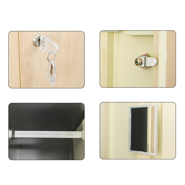 Metal Matte Finish Wardrobe Industrial Storage Cabinet with Hinged Doors