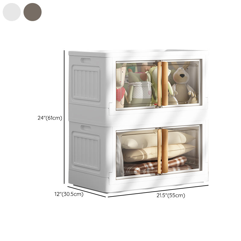 Contemporary Non-Hanging Armoire Plastic Freestanding Wardrobe Closet with Door
