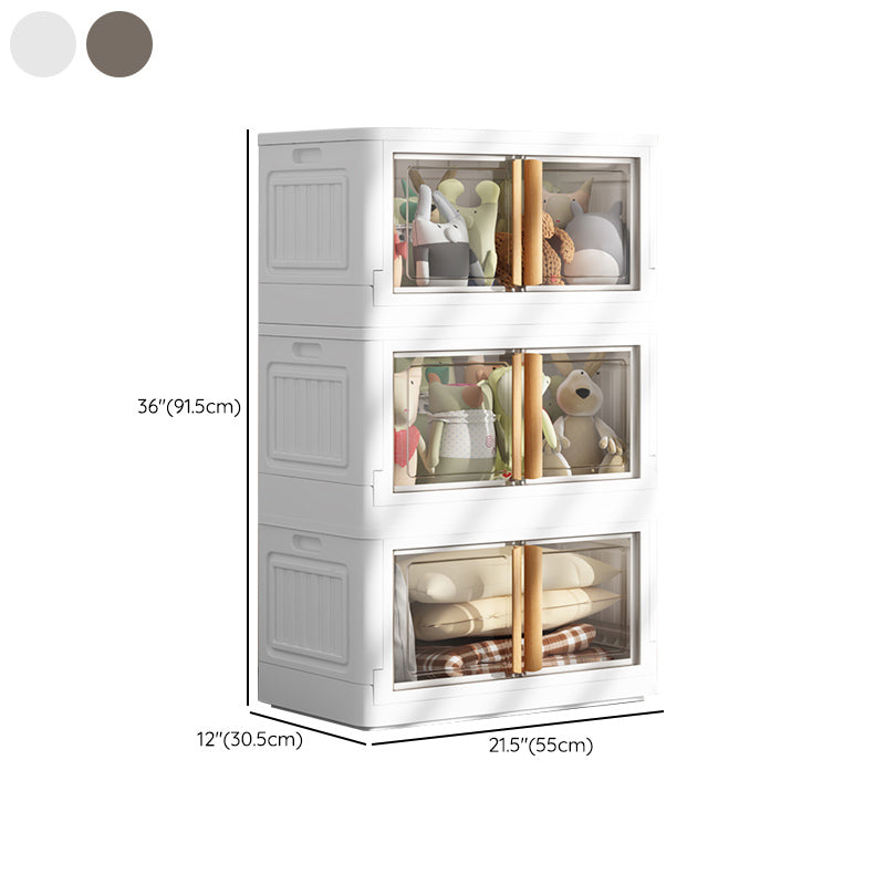 Contemporary Non-Hanging Armoire Plastic Freestanding Wardrobe Closet with Door