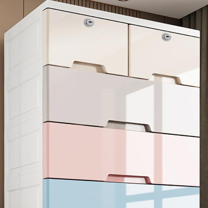 Plastic Storage Cabinet with Legs Modern Wardrobe Armoire for Home