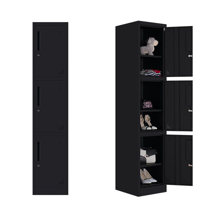 Black Steel Wardrobe with Hinged Door Industrial Storage Cabinet for Bathroom