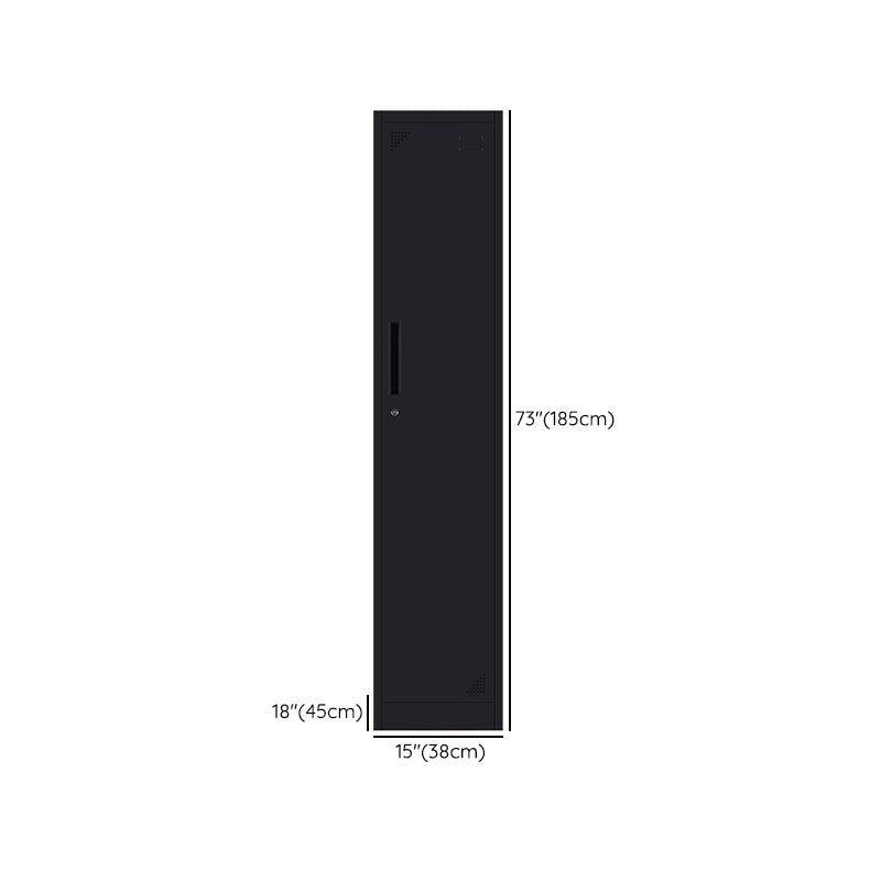 Black Steel Wardrobe with Hinged Door Industrial Storage Cabinet for Bathroom