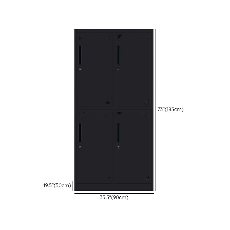 Black Steel Wardrobe with Hinged Door Industrial Storage Cabinet for Bathroom