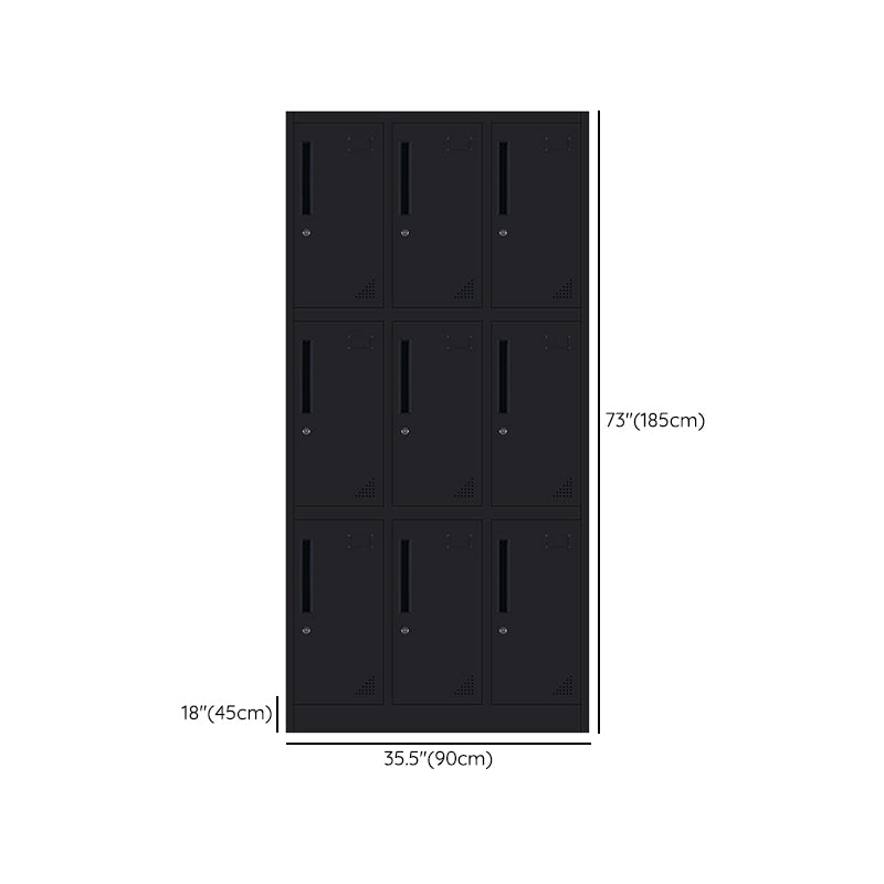 Black Steel Wardrobe with Hinged Door Industrial Storage Cabinet for Bathroom
