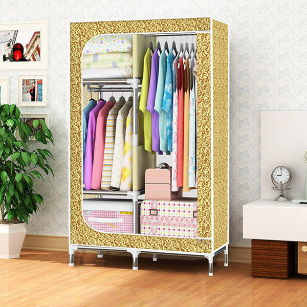 Contemporary Style Home Wardrobe Steel Wardrobe Closet with Shelves