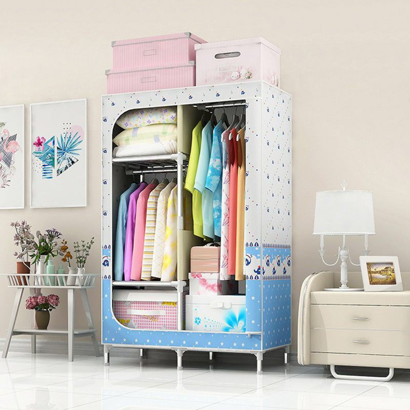 Contemporary Style Home Wardrobe Steel Wardrobe Closet with Shelves