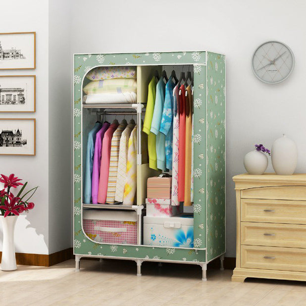 Contemporary Style Home Wardrobe Steel Wardrobe Closet with Shelves