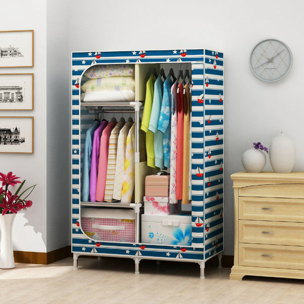 Contemporary Style Home Wardrobe Steel Wardrobe Closet with Shelves