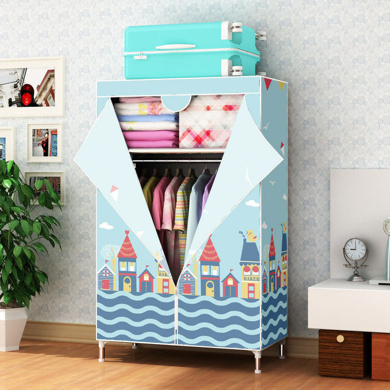 Contemporary Style Home Wardrobe Steel Wardrobe Closet with Shelves