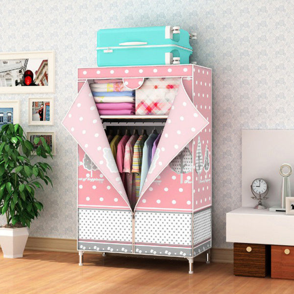 Contemporary Style Home Wardrobe Steel Wardrobe Closet with Shelves