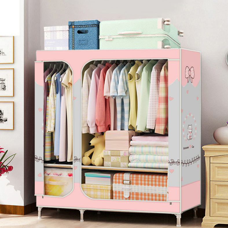 Contemporary Style Home Wardrobe Steel Wardrobe Closet with Shelves