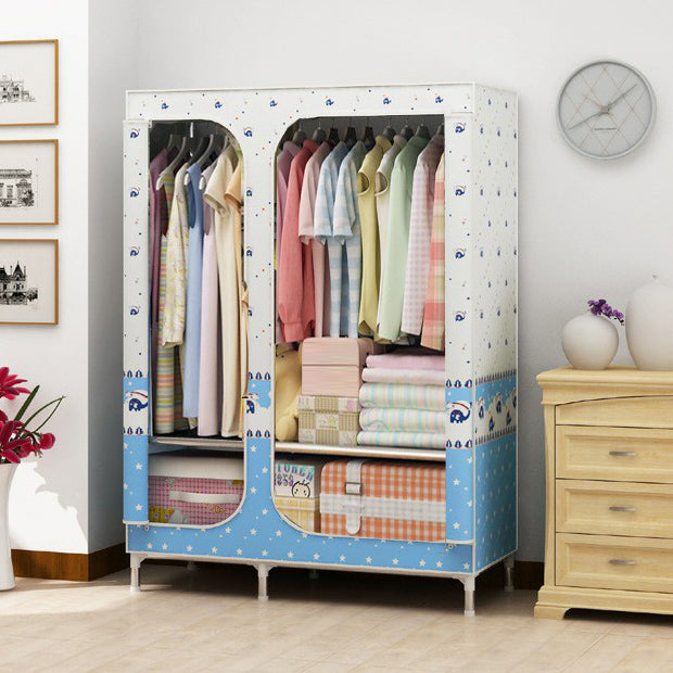 Contemporary Style Home Wardrobe Steel Wardrobe Closet with Shelves