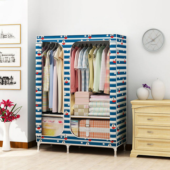 Contemporary Style Home Wardrobe Steel Wardrobe Closet with Shelves