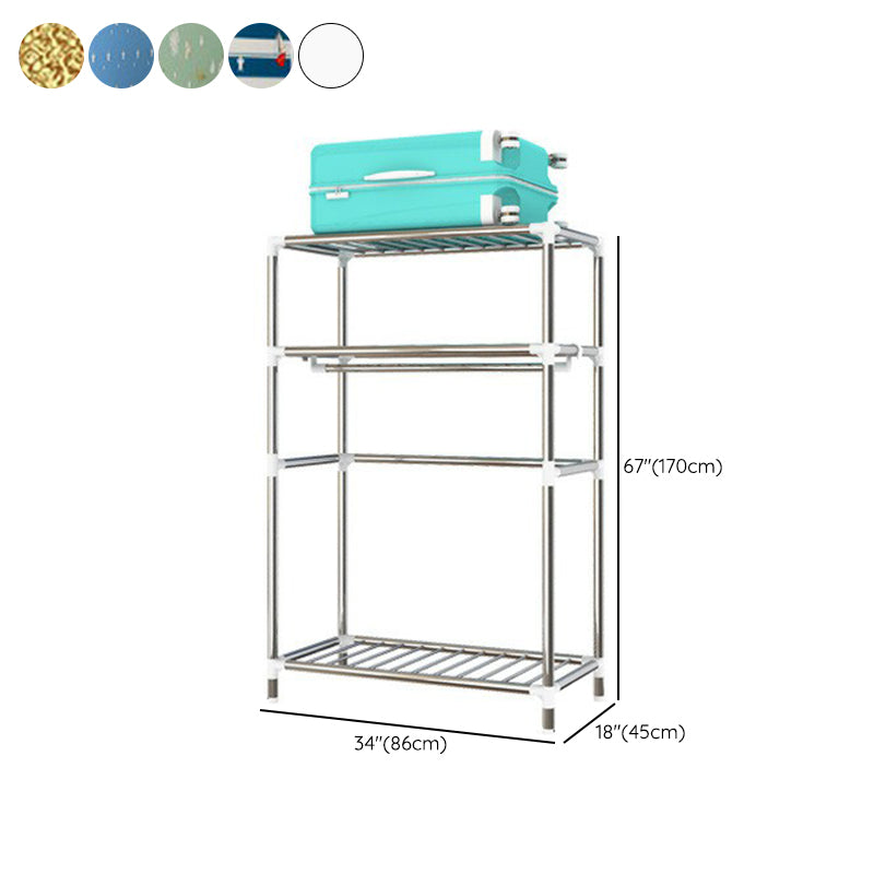 Contemporary Style Home Wardrobe Steel Wardrobe Closet with Shelves