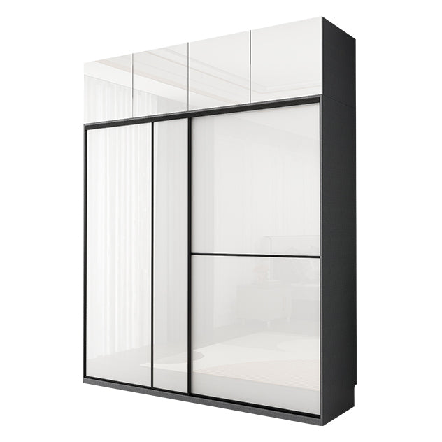 Modern Wooden Wardrobe White Bedroom Wardrobe Closet with 2 Doors