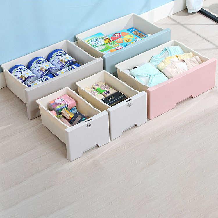 Contemporary Storage Cabinet with Legs Plastic Non-Hanging Armoire