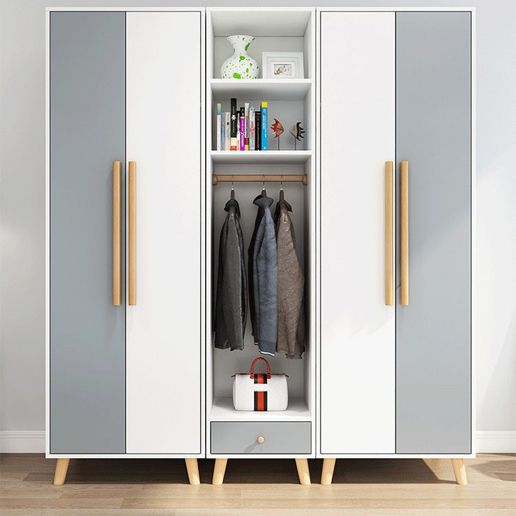 Contemporary Indoor Storage Cabinet Matte Finish Cabinet with Wooden Legs