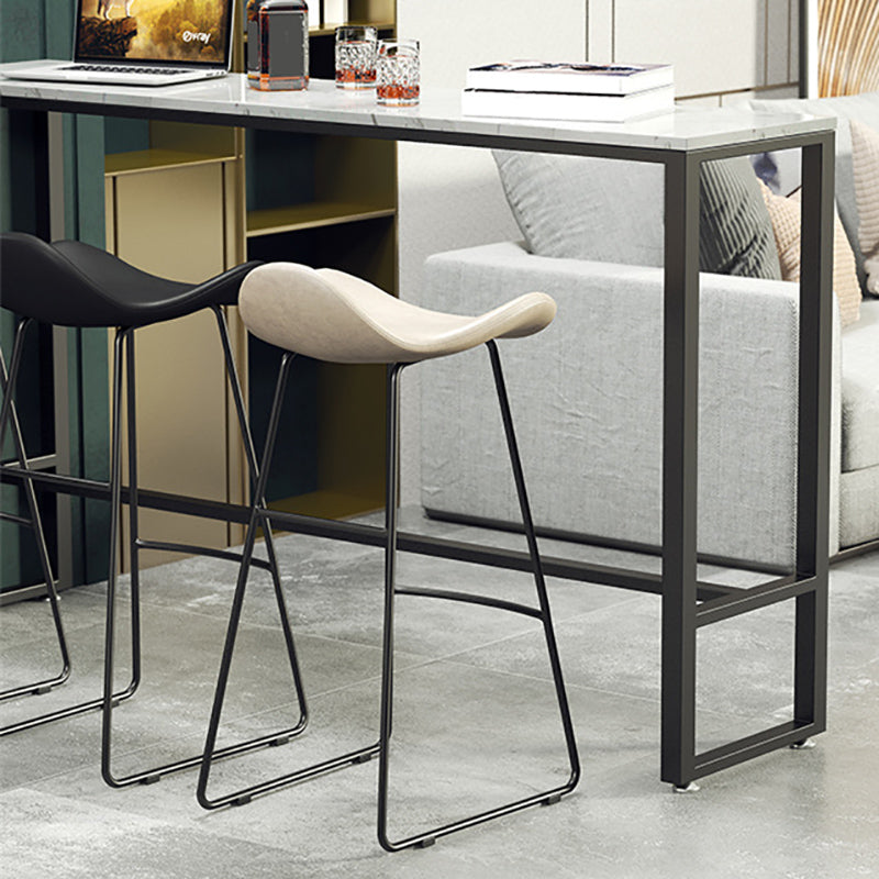 Modern Bar Table Set 1/2/4 Pieces Faux Marble Counter Table with Backless Stools