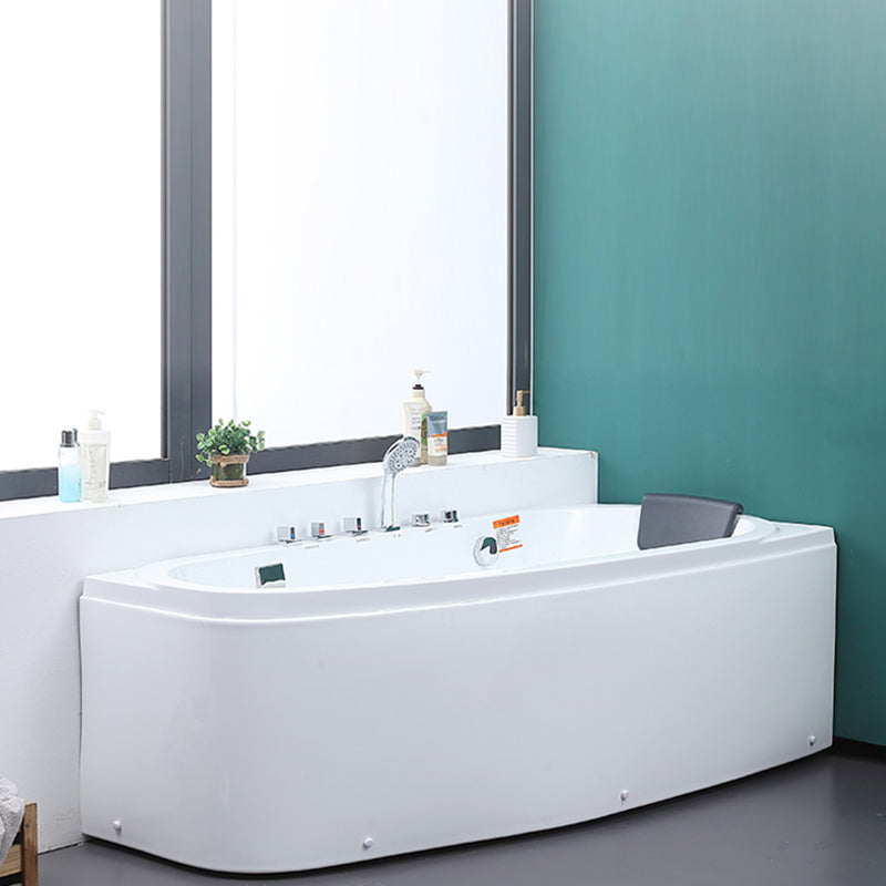 Modern Free Form Bathtub with Drain and Overflow Trim Acrylic Bath