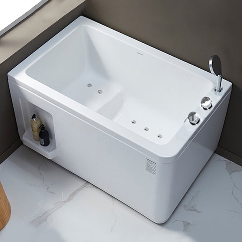 Small Tub Modern Soaking White Acrylic Bathroom Back to Wall Bathtub