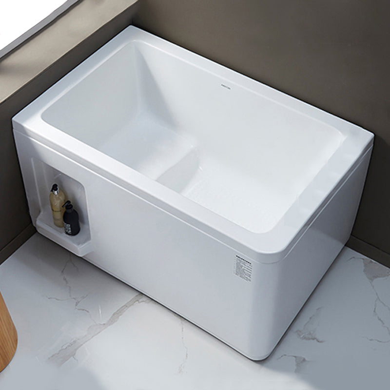 Small Tub Modern Soaking White Acrylic Bathroom Back to Wall Bathtub