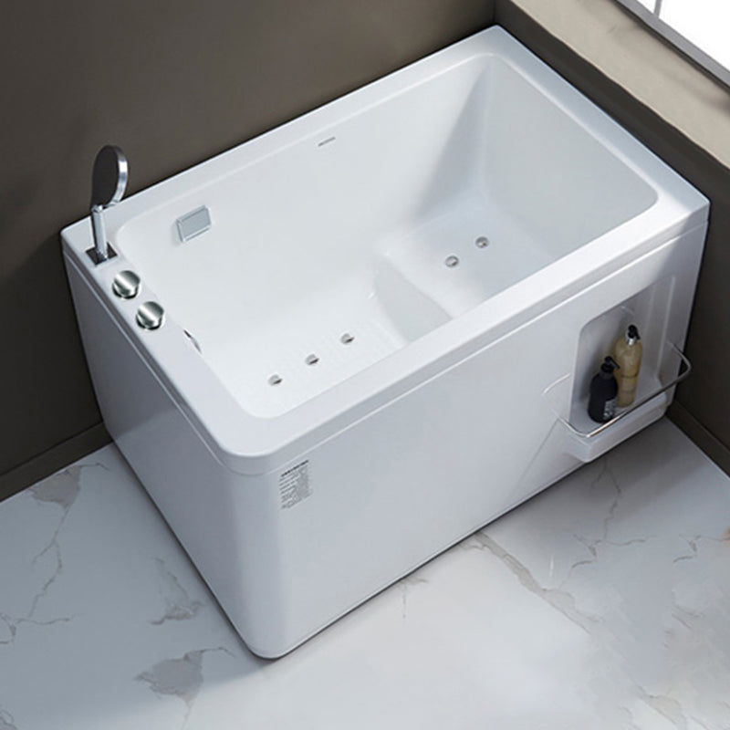 Small Tub Modern Soaking White Acrylic Bathroom Back to Wall Bathtub