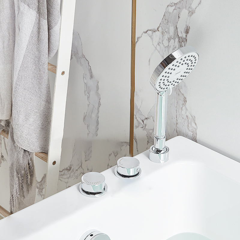 Small Tub Modern Soaking White Acrylic Bathroom Back to Wall Bathtub