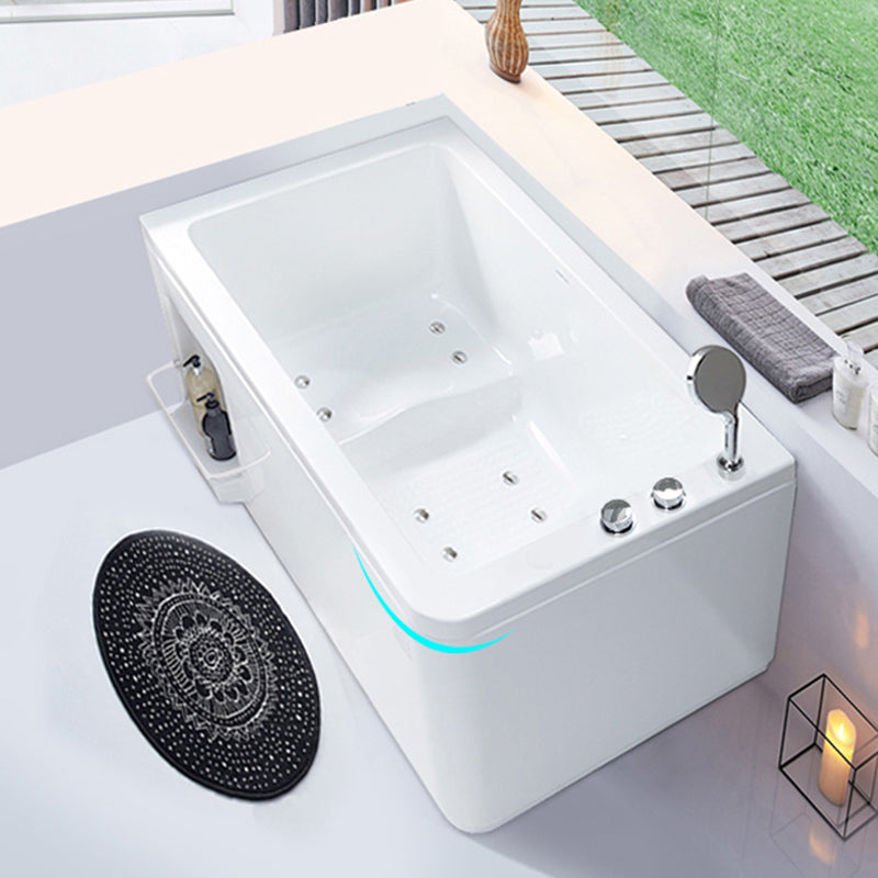 Small Tub Modern Soaking White Acrylic Bathroom Back to Wall Bathtub