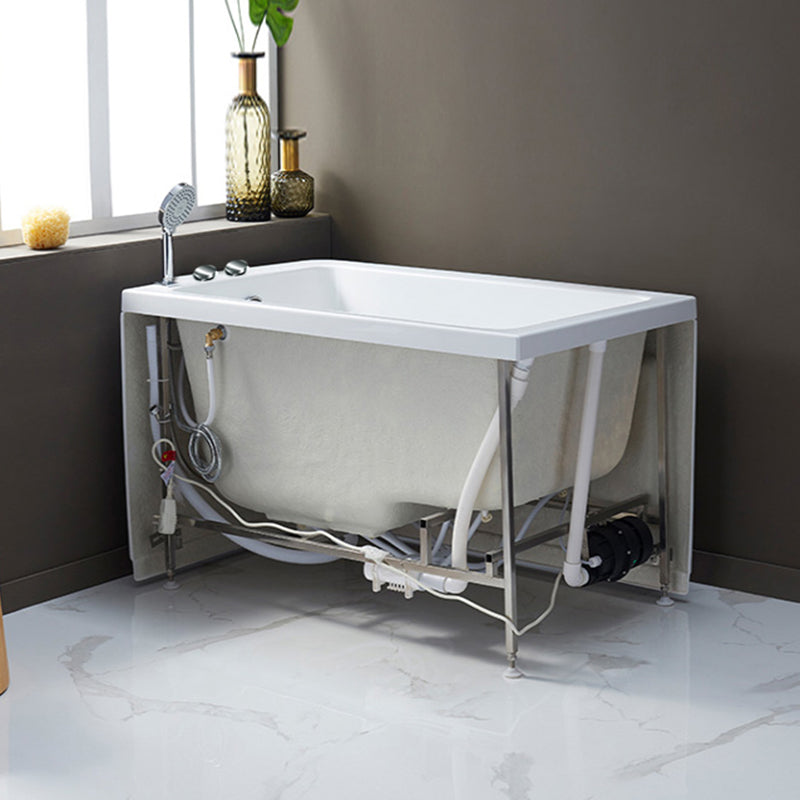 Small Tub Modern Soaking White Acrylic Bathroom Back to Wall Bathtub
