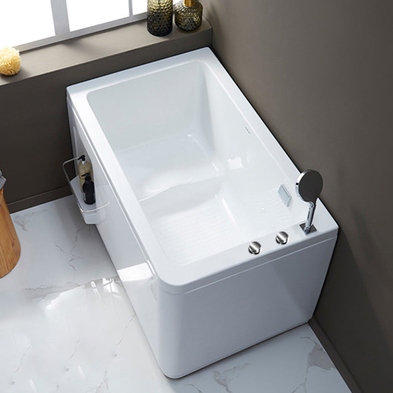 Small Tub Modern Soaking White Acrylic Bathroom Back to Wall Bathtub