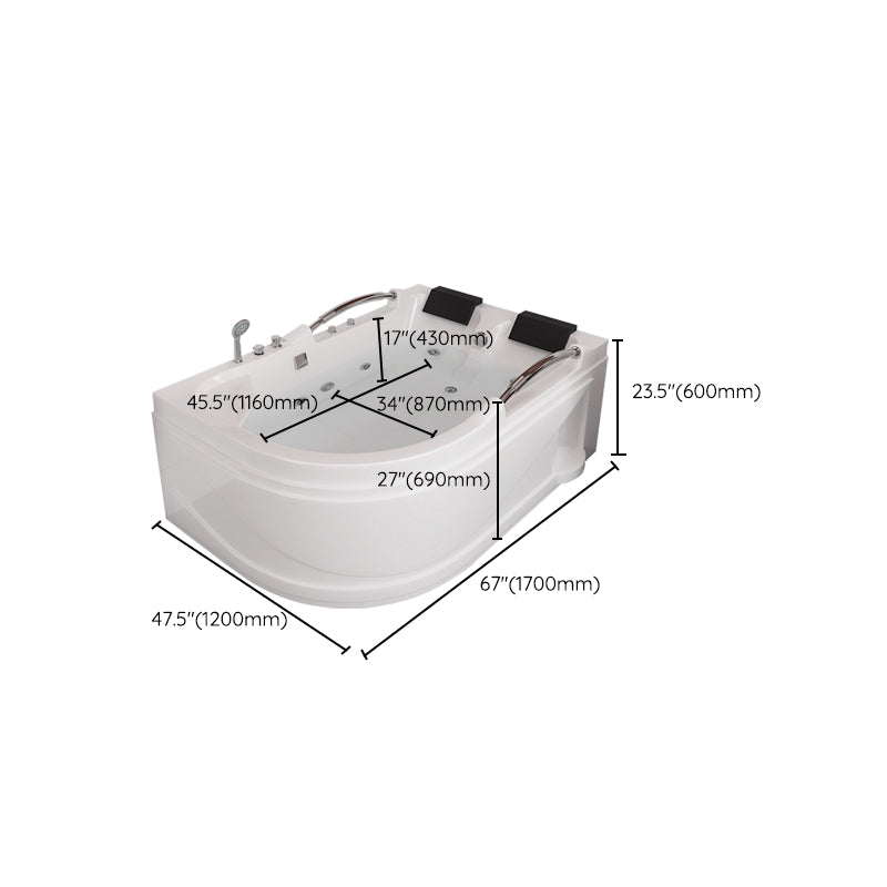 Free Form White Bathtub Bathroom Back to Wall Modern Bath Tub