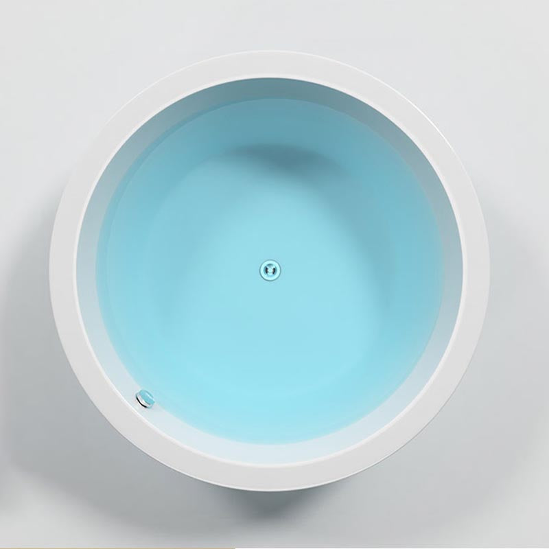Modern Round Drop-in Bath Tub Acrylic Soaking Bathtub in White